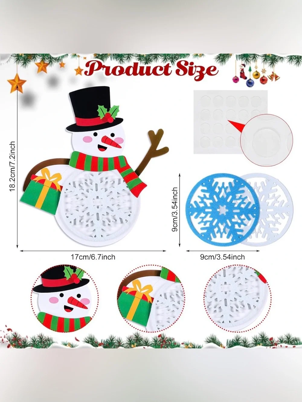 🎄☃️ 24PCS Christmas Snowman Coaster DIY Craft Kit – Holiday Party Fun!